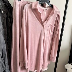 Soma Pink Button-Up Pajama Set loungewear